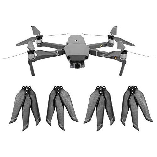  Owoda 2 Pairs Mavic 2 Pro Carbon Fiber Propellers- 3-Blades Foldable Quick-Release Low Noise Reduction 8743 Tri-Blade Props CW CCW Blades for DJI Mavic 2 Pro &Zoom Accessories(Not