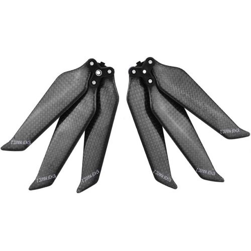  Owoda 2 Pairs Mavic 2 Pro Carbon Fiber Propellers- 3-Blades Foldable Quick-Release Low Noise Reduction 8743 Tri-Blade Props CW CCW Blades for DJI Mavic 2 Pro &Zoom Accessories(Not