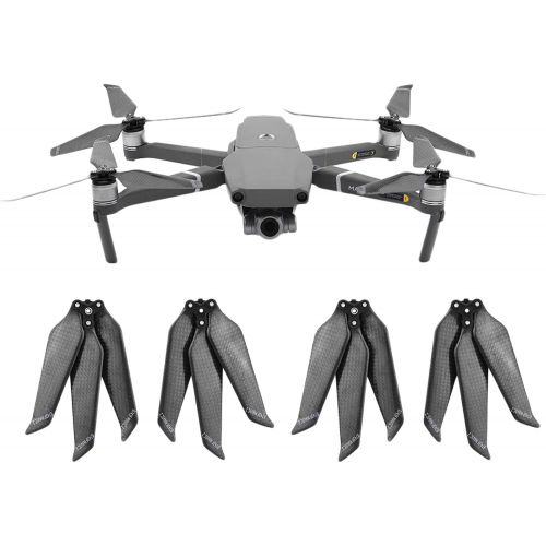  Owoda 2 Pairs Mavic 2 Pro Carbon Fiber Propellers- 3-Blades Foldable Quick-Release Low Noise Reduction 8743 Tri-Blade Props CW CCW Blades for DJI Mavic 2 Pro &Zoom Accessories(Not