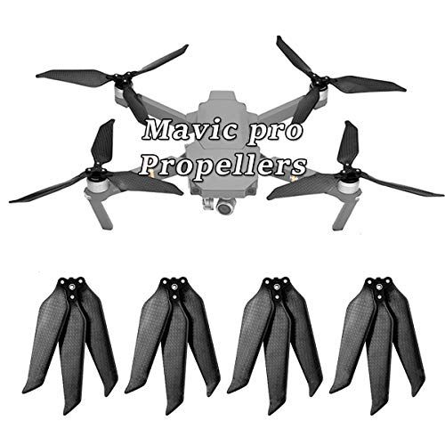  Owoda Mavic Pro Carbon Fiber Propellers, 2 Pairs Foldable CW & CCW 3-Blades Replacement Props, Low Noise Reduction Quick Release 8331F Paddle for DJI Mavic Pro/Platinum Accessories