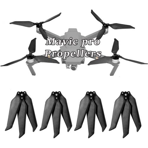  Owoda Mavic Pro Carbon Fiber Propellers, 2 Pairs Foldable CW & CCW 3-Blades Replacement Props, Low Noise Reduction Quick Release 8331F Paddle for DJI Mavic Pro/Platinum Accessories