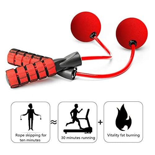  [아마존베스트]Owoda Wireless skipping rope, professional adjustable cordless skipping with double steel ball bearings, durable PVC skipping rope for training and fitness, exercise for adults and child