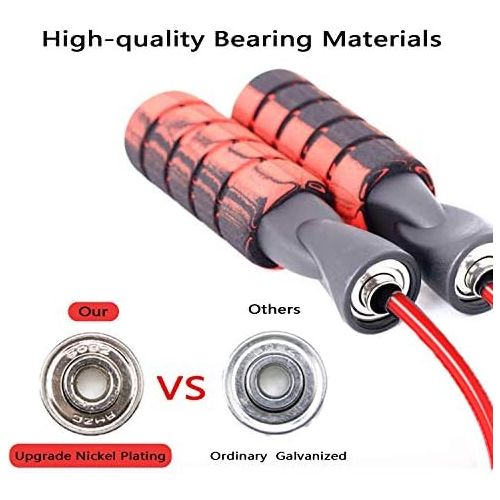  [아마존베스트]Owoda Wireless skipping rope, professional adjustable cordless skipping with double steel ball bearings, durable PVC skipping rope for training and fitness, exercise for adults and child