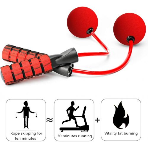  [아마존베스트]Owoda Wireless skipping rope, professional adjustable cordless skipping with double steel ball bearings, durable PVC skipping rope for training and fitness, exercise for adults and child