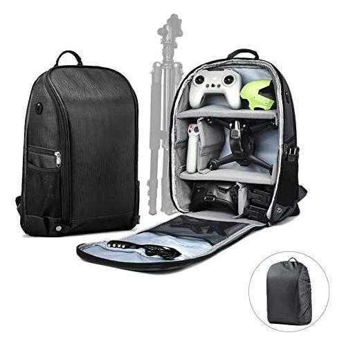  Owoda Backpack with Rain Cover, Multifunctional Carrying Case, Large Capacity Nylon Traveling Storage Bag for DJI Mavic 3/ Mini SE/ FPV/Mavic Mini 2/Air 2S Drone & Accessories, Cam