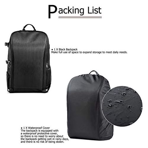  Owoda Backpack with Rain Cover, Multifunctional Carrying Case, Large Capacity Nylon Traveling Storage Bag for DJI Mavic 3/ Mini SE/ FPV/Mavic Mini 2/Air 2S Drone & Accessories, Cam