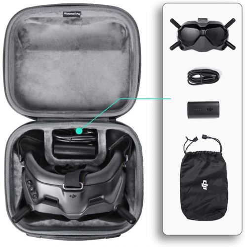  Owoda FPV Goggles V2 Carrying Case + (2 Pairs) Lens Tempered Film for DJI FPV Goggles V2 Lens Protector Accessories, Protable Hard Travel Case, Protective Shockproof Anti-Fall Stor