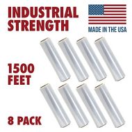 Ox Plastics 18 Inch X 1500 feet Tough Pallet Shrink Wrap, 80 Gauge Industrial Strength, Commercial Grade Strength Film, Moving & Packing Wrap, For Furniture, Boxes, Pallets (8-Pack)