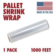 Ox Plastics 18 Inches X 1000 Feet Tough Pallet Shrink Wrap, 80 Gauge Industrial Strength Plastic Film, Commercial Grade Strength Film, Moving & Stretch Packing Wrap, for Furniture, Boxes, Pall