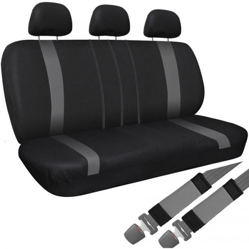  OxGord Oxgord 17-Piece Set Flat Cloth MeshAuto Seat Covers Set, Airbag Compatible, Front Low Back Buckets, 5050 or 6040 Rear Split Bench, Universal Fit