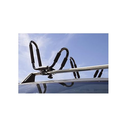  Kayak Roof Rack - J-Bar Hooks Canoe, Surf-Board & Kayaks Carrier - Universal Fit for SUP Roof-top Rack Mount on SUV, Cars, Truck, Car Cross-bar with Tie Down Straps & Accessories