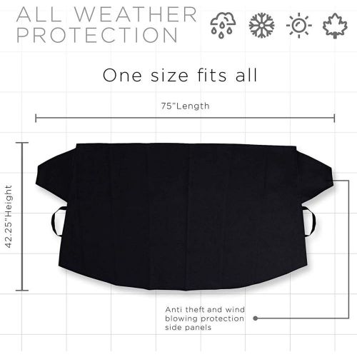  [아마존핫딜][아마존 핫딜] OxGord Windshield Snow Cover Ice Removal Wiper Visor Protector All Weather Winter Summer Auto Sun Shade for Cars Trucks Vans and SUVs Stop Scraping with a Brush or Shovel