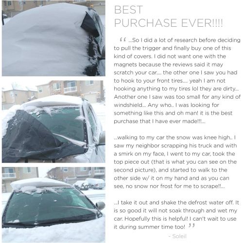  [아마존핫딜][아마존 핫딜] OxGord Windshield Snow Cover Ice Removal Wiper Visor Protector All Weather Winter Summer Auto Sun Shade for Cars Trucks Vans and SUVs Stop Scraping with a Brush or Shovel