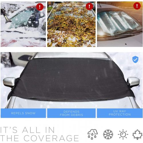  [아마존핫딜][아마존 핫딜] OxGord Windshield Snow Cover Ice Removal Wiper Visor Protector All Weather Winter Summer Auto Sun Shade for Cars Trucks Vans and SUVs Stop Scraping with a Brush or Shovel