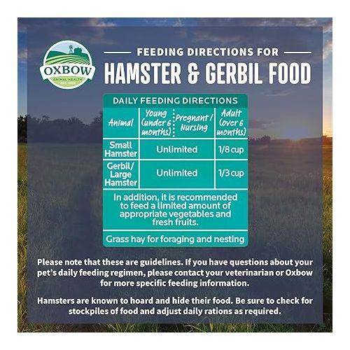  Oxbow Animal Health Garden Select Hamster And Gerbil Food, Garden-Inspired Recipe for Hamsters And Gerbils, Non-GMO, Made In The USA, 1.5 Pound Bag