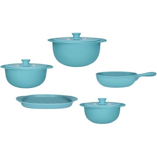  Oxford 7891361977543 5 Piece Linea Cookware, Aqua