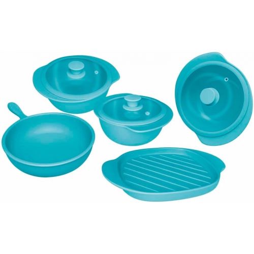  Oxford 7891361977543 5 Piece Linea Cookware, Aqua