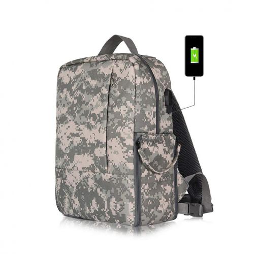  Oyamihin Large Capacity Multifunctional Nylon Digital DSLR Photo Padded Backpack Fashionable Solid Color Camera Video Bag - Camouflage