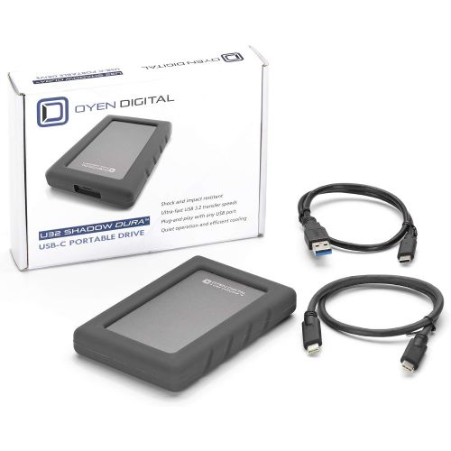  Oyen Digital U32 Shadow Dura 1TB USB-C (3.1 Gen 2) Rugged Portable Hard Drive, Slate Gray