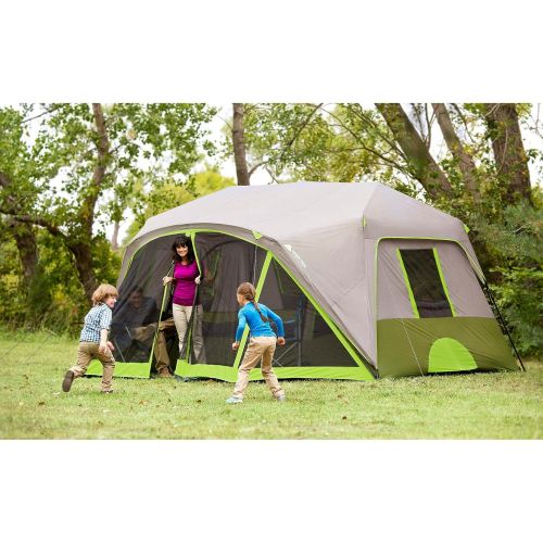 오자크트레일 Ozark Trail 9-Person Instant Cabin Tent Camping Outdoors Family with Bonus Screen Room Green by OZARK