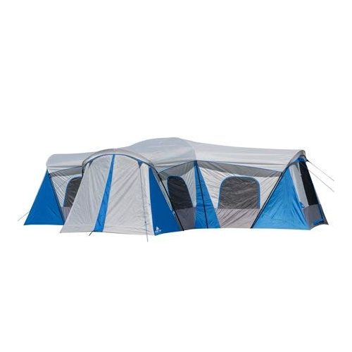 Roomy and Comfortable Ozark Trail Flat Creek 16-Person Family Cabin Tent,3 Rooms with Separate Doors for Easy Access,Ideal for a Family Camp Out with The Kiddos or Weekend Get Away