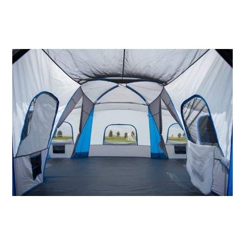  Roomy and Comfortable Ozark Trail Flat Creek 16-Person Family Cabin Tent,3 Rooms with Separate Doors for Easy Access,Ideal for a Family Camp Out with The Kiddos or Weekend Get Away