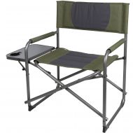 Ozark Trail Oversized Directors Camping Chair with Side Table, Green & Grey