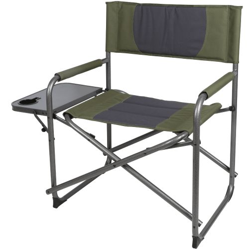 오자크트레일 Ozark Trail Oversized Directors Camping Chair with Side Table, Green & Grey