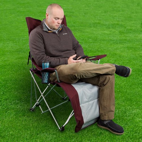 오자크트레일 Ozark Trail Compact Folding Reclining Chair with Cup Holders, Red