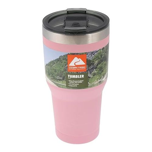 오자크트레일 Ozark Trail Vacuum-Insulated Stainless Steel Tumbler 30 oz (1 Pc Light Pink)