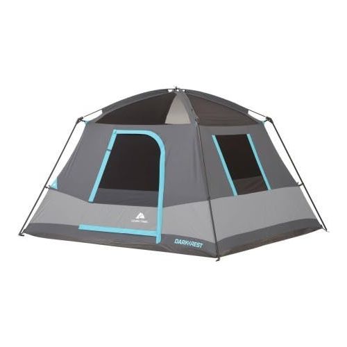 오자크트레일 [아마존베스트]10' 10 x 9 Ozark Trail Six-Person Dark Rest Cabin Family Camping and Adventure Tent, Includes a Gear Loft, Hanging Organizer, and Electrical Port Access and Ground Vent for Improved Ai