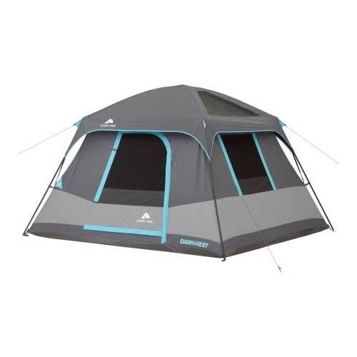 오자크트레일 [아마존베스트]10' 10 x 9 Ozark Trail Six-Person Dark Rest Cabin Family Camping and Adventure Tent, Includes a Gear Loft, Hanging Organizer, and Electrical Port Access and Ground Vent for Improved Ai