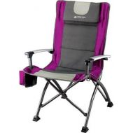 [아마존베스트]Ozark Trail Ultra High Back Folding Quad Camp Chair, Gray/Pink, 300 Pounds Weight Capacity, Made of Durable Steel Frame, Fabric Cup Holder, Perfect Seat for Outdoor Relaxation , FC