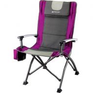 Ozark Trail Ultra High Back Folding Quad Camp Chair, Gray/Pink, 300 Pounds Weight Capacity, Made of Durable Steel Frame, Fabric Cup Holder, Perfect Seat for Outdoor Relaxation , FC