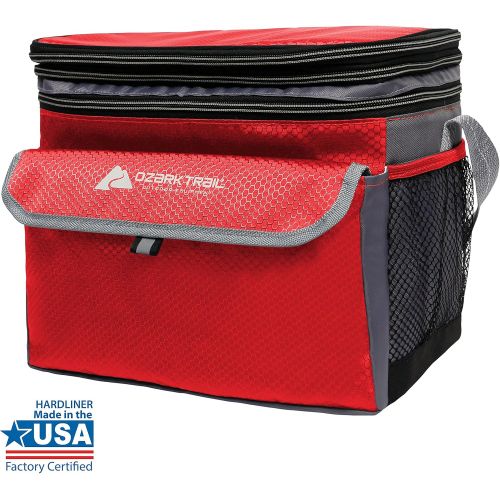 오자크트레일 Ozark Trail 12 Can Expandable Top Soft-sided Cooler - Fits 12 Cans - Outdoor Equipment (Red)