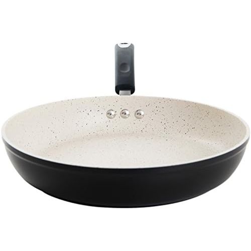  Ozeri 8 Earth Frying Pan, 100% APEO & PFOA-Free Stone-Derived Non-Stick Coating from Germany, 12-Inch, Lava Black