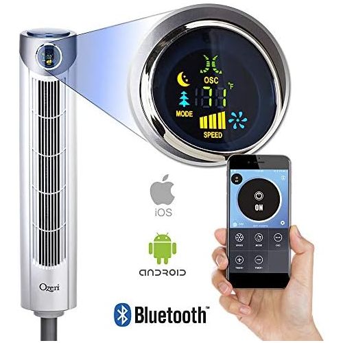  Ozeri Ultra 42” Oscillating, Bluetooth Tower Fan