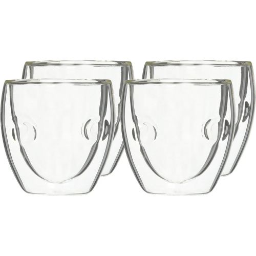  Ozeri Moderna Artisan Series Double Wall Beverage and Espresso Shot Glasses, 2-Ounce, Set of 4