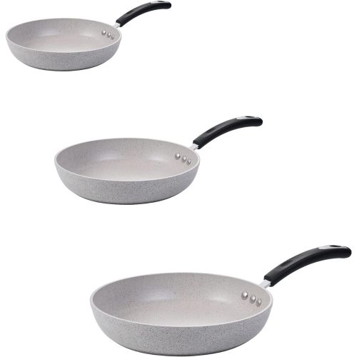  Stone Earth Frying Pan Set by Ozeri (8, 10, 12), Warm Alabaster