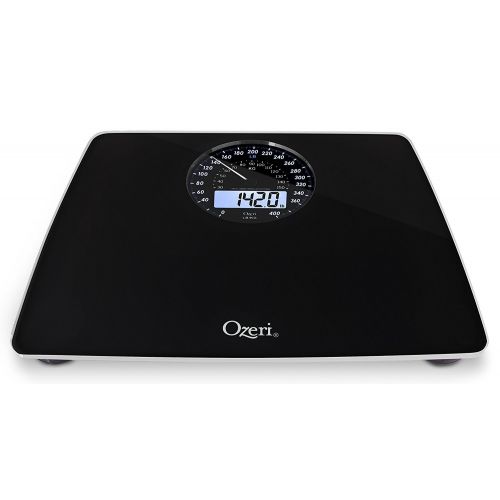  Ozeri Rev Digital Bathroom Scale with Electro-Mechanical Weight Dial, Black