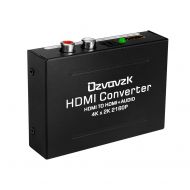 HDMI Audio Extractor Converter,Ozvavzk 4K HDMI to HDMI + SPDIF(Optical/Toslink) + RCA(L/R) Stereo Analog Outputs Video Audio Converter for Ruku,Chromecast,Blu-ray Player,Cable Box,