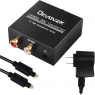 192kHz Digital to Analog Audio Converter, Ozvavzk Coax SPDIF Optical to RCA L/R Converter with Optical Cable, Toslink Optical to 3.5mm Headphone Jack Adapter Compatible with TV DVD