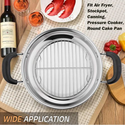  P&P CHEF 7½-Inch Round Rack for Cooking Steaming Cooling Drying Baking, Fit Air Fryer Stockpot Pressure Cooker, Stainless Steel Made, 2 PACK - Oven & Dishwasher Safe