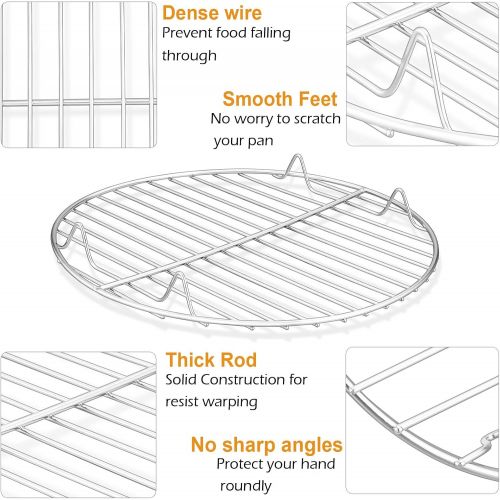  P&P CHEF 7½-Inch Round Rack for Cooking Steaming Cooling Drying Baking, Fit Air Fryer Stockpot Pressure Cooker, Stainless Steel Made, 2 PACK - Oven & Dishwasher Safe