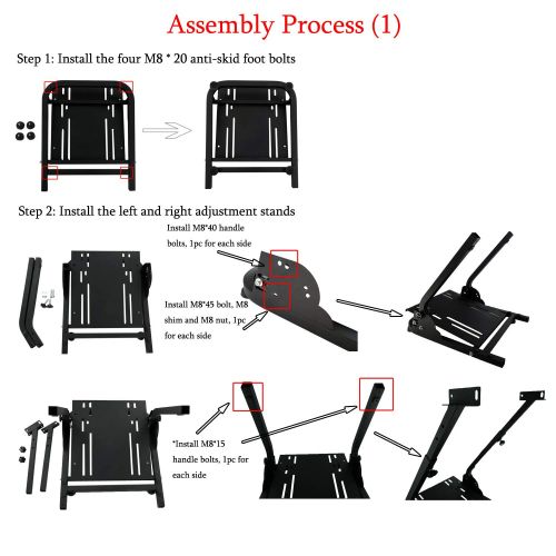  P PBAUTOS G920 Racing Steering Wheel Stand for Logitech G920 G27 G25 G29 Gaming Racing Simulator Wheel Stand, Without Wheel, Shifter and Pedals