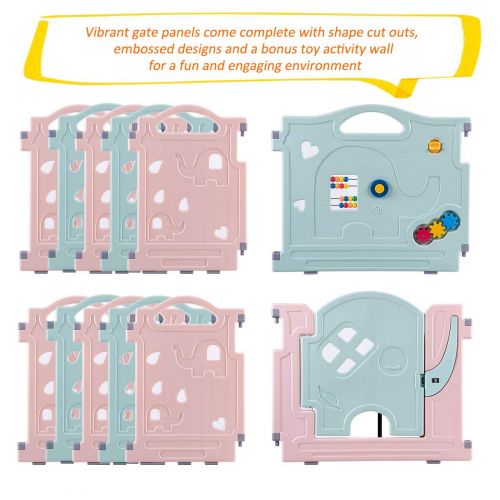  P PURE LOVE DreamHouse Kiddie Activity Centre Playpen Home Baby Safety Playards (Castle Style)