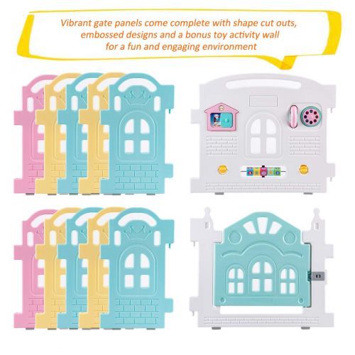  P PURE LOVE DreamHouse Kiddie Activity Centre Playpen Home Baby Safety Playards (Castle Style)