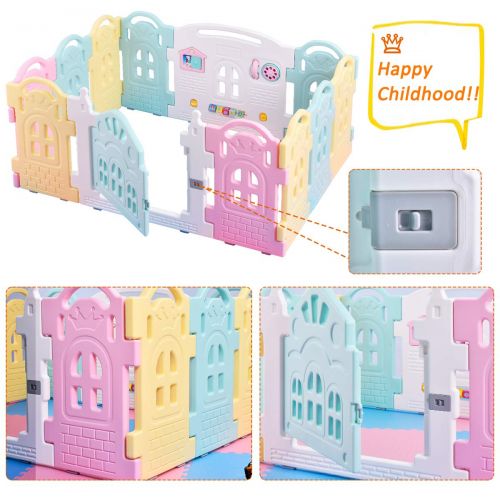  P PURE LOVE DreamHouse Kiddie Activity Centre Playpen Home Baby Safety Playards (Castle Style)