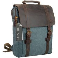 Canvas Backpack, P.KU.VDSL 15 Laptop Backpack Vintage Canvas Leather Rucksack Travel Bag Daypacks Men Outdoor Sports Recreation (Blue-20)