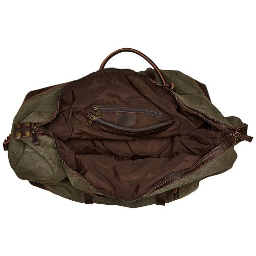  Canvas Duffle Bag, P.KU.VDSL Canvas Leather Weekender Overnight Tote Bag Oversized Travel Handbag Duffels for Men Women